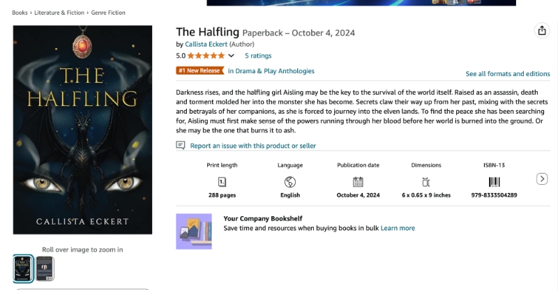 Callista Eckert The Halfling Best Seller 4